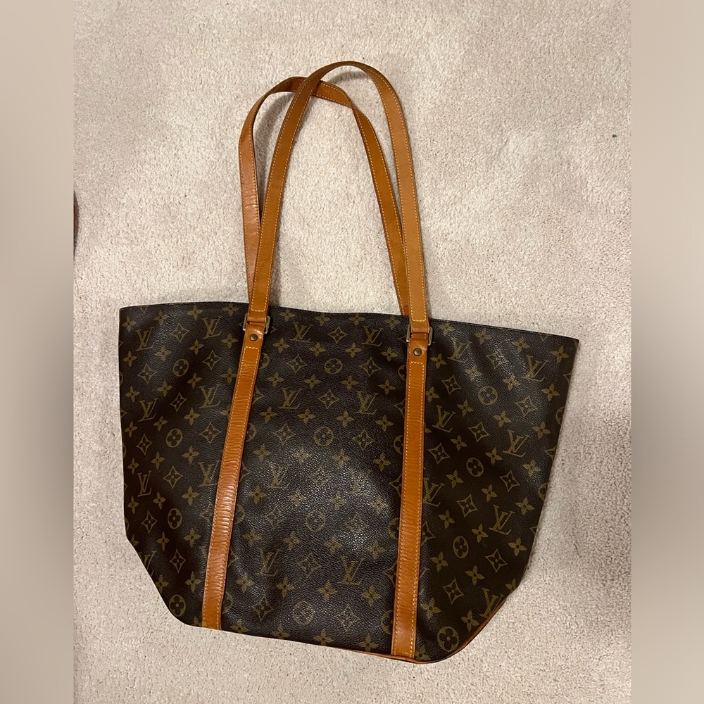Louis Vuitton Monogram Sac Shopping Tote Bag Authentic